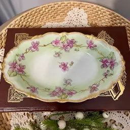 Antique Limoges Elite France Porcelain Trinket Dish Floral