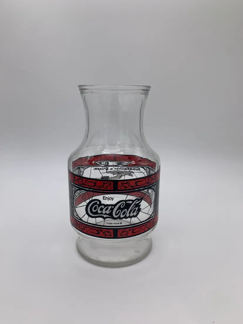 Vintage Retro Anchor ⚓️Hocking Godfathers Pizza Coca~Cola Pitcher Jar Carafe #29