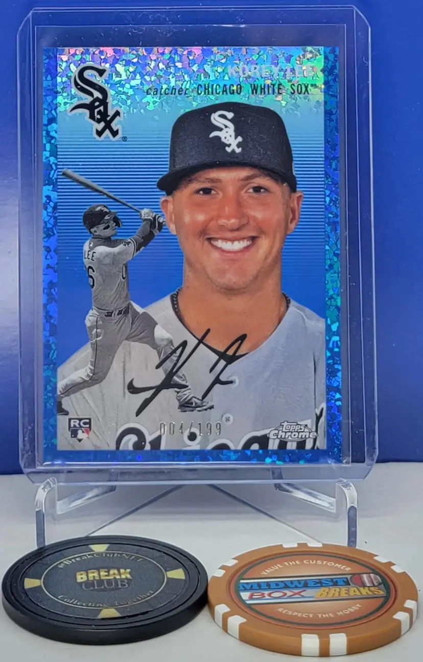 Korey Lee 2023 Topps Chrome Platinum Anniversary Blue Mini Diamond Rookie Refractor /199 #79 RC Chicago White Sox