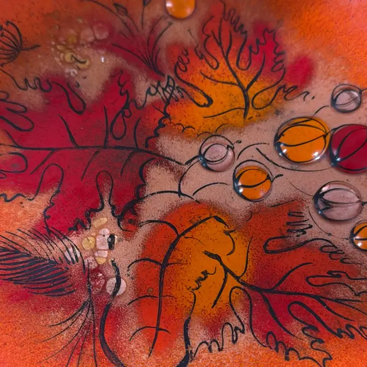 Sascha Brastoff Enamel On Copper Dish/Ashtray