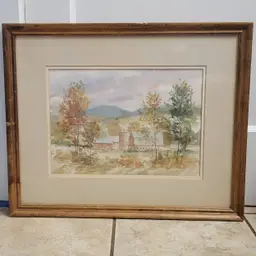 Grant Dolge Original Watercolor Painting Farm Scene