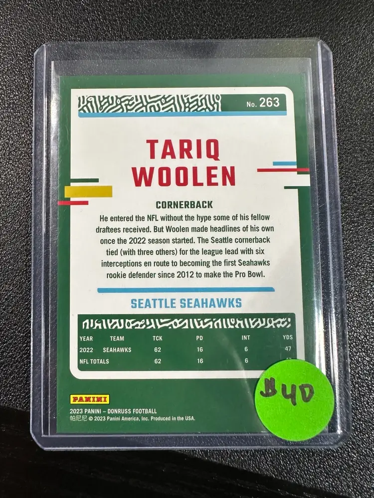 2023 Panini Donruss Tariq Woolen Black Press Proof /10