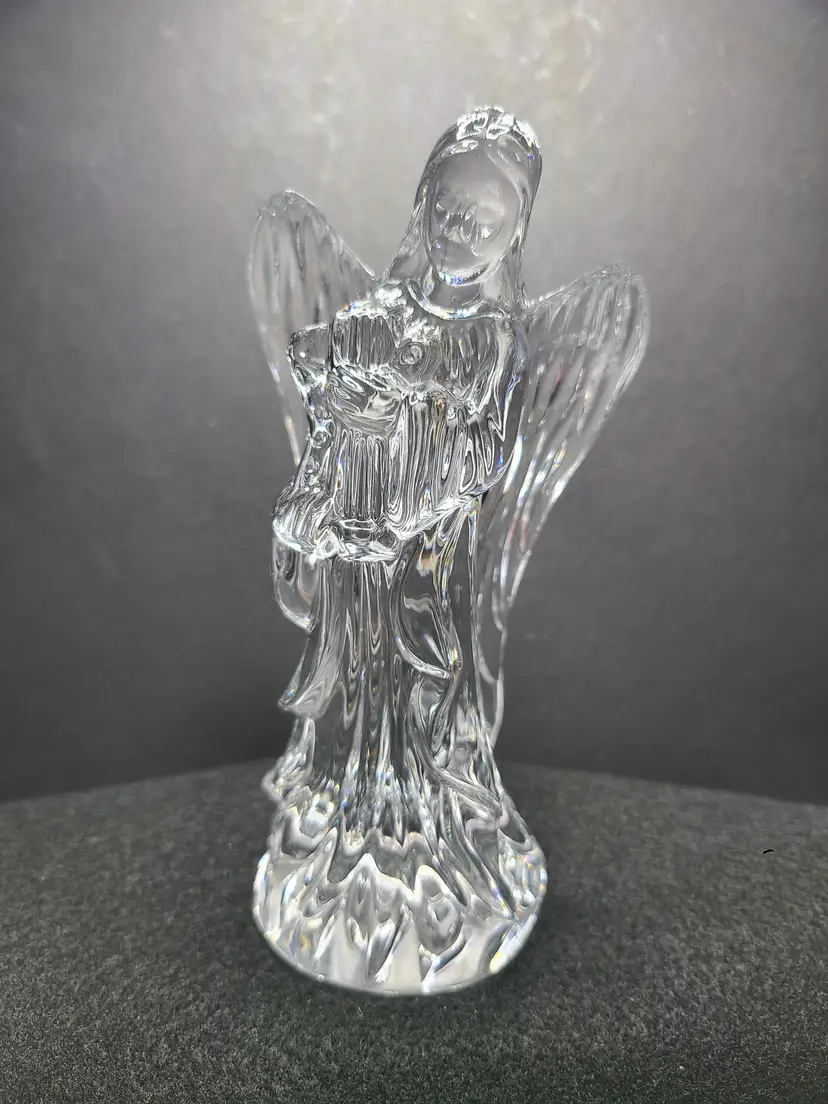 Vintage Waterford Ireland Crystal Angel with Lyre or Harp