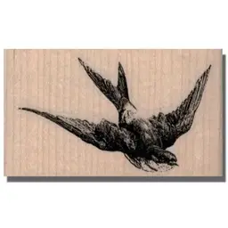 Flying Swallow Bird Rubber Stamp