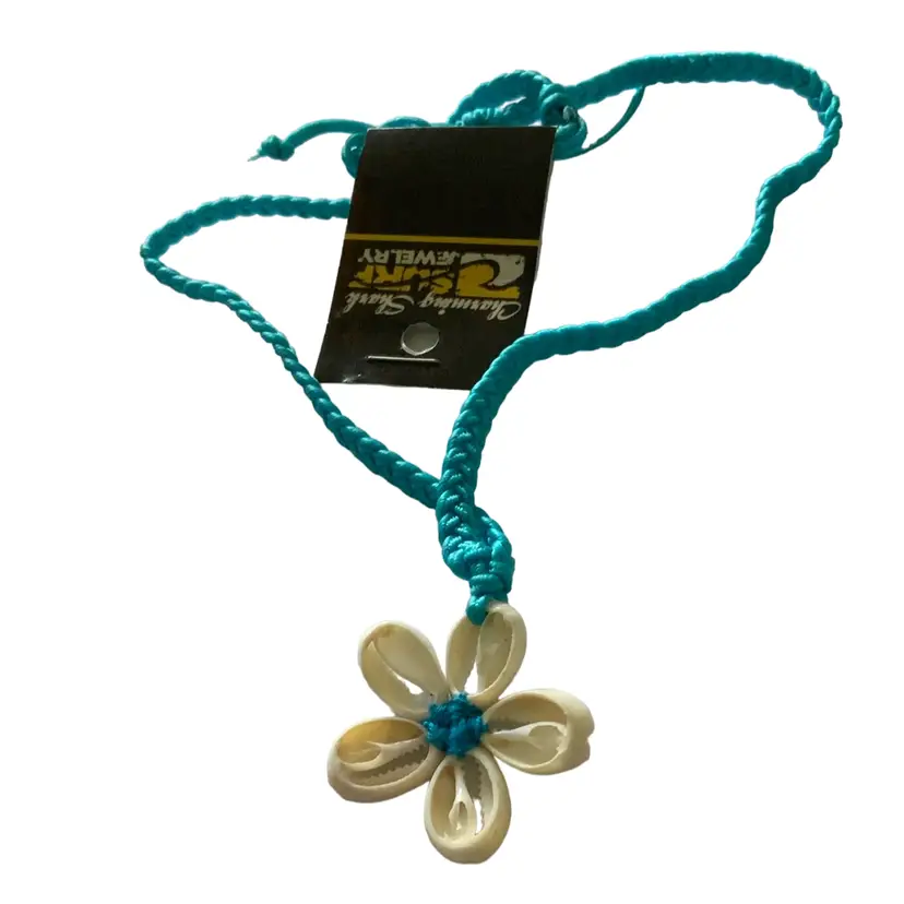 Vintage Charming Shark Surf Jewelry Brand Braided Turquoise With Shell Flower Costume Jewelry Necklace 