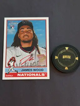 2025 Topps Heritage James Wood Real One Red Ink Auto #21/76
Washington Nationals