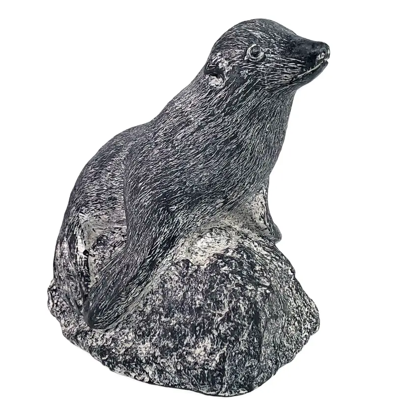 The Wolf Sculptures/A Wolf Original, Hand-Carved Sea Lion Figurine, Vintage Made in Canada