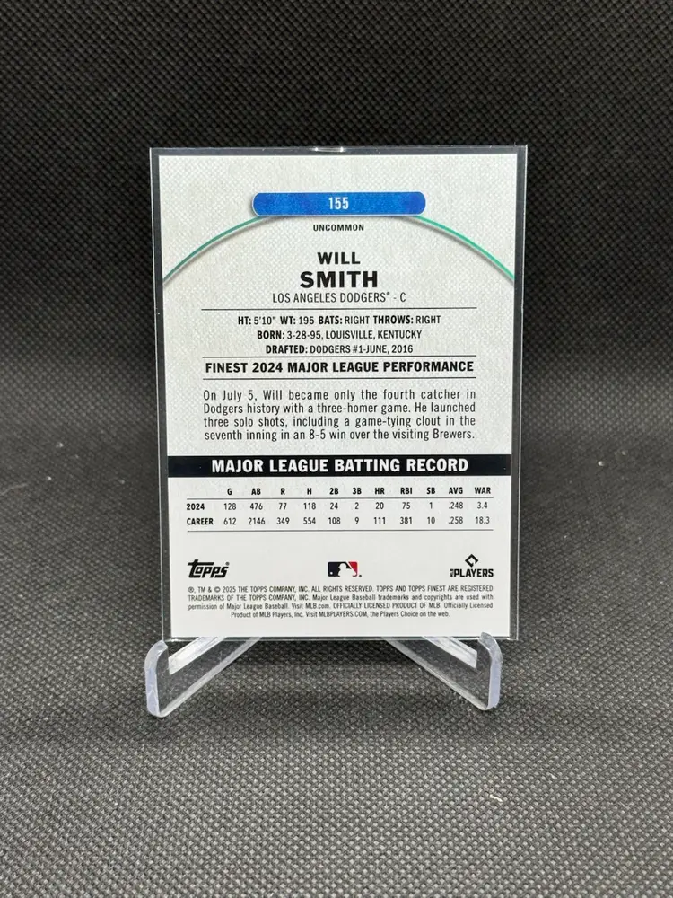 Will Smith 2025 Topps Finest Pearl 31/40 Los Angeles Dodgers
