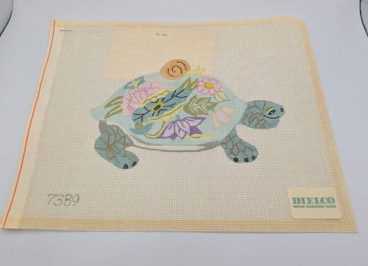 Dielco Custom Needlepoint Design Pattern- Turtle with Snail