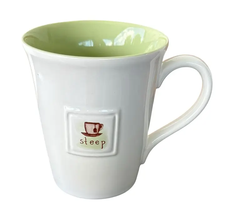 2006 Starbucks STEEP Tea Mug Coffee Cup Embossed 14 fl oz.