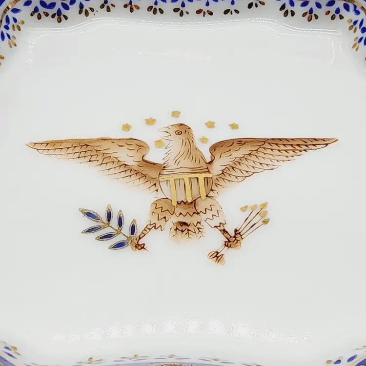 Vintage Andrea Sedak Federal Style Trinket Dish Patriotic Eagle President Tray