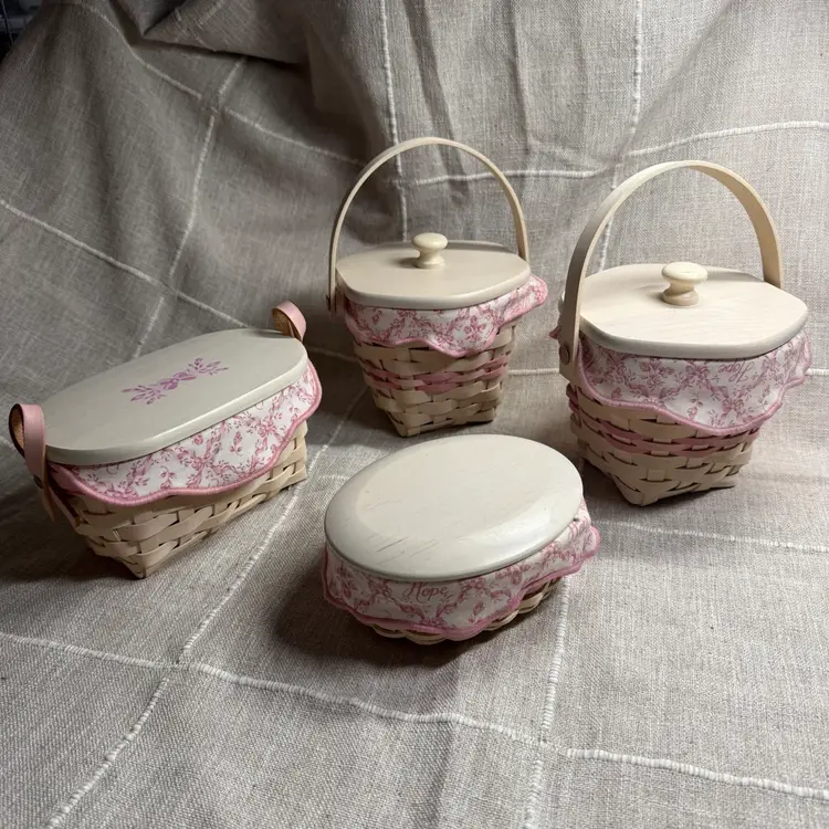“Hope” Longaberger Handmade Basket Small Storage Set