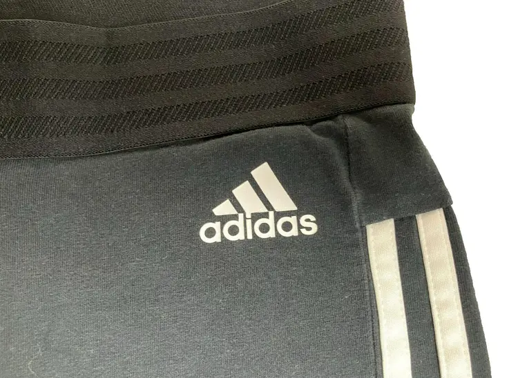 Adidas Pants Womens Medium (26x26) Black Three Stripe Training Yoga Active Sport