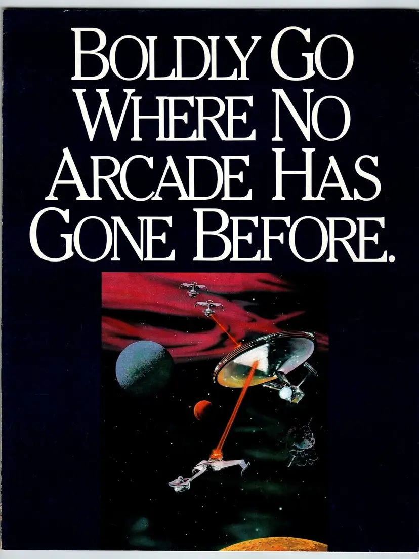Star Trek Arcade Flyer Original Foldout Retro Video Game Artwork Brochure 1983
