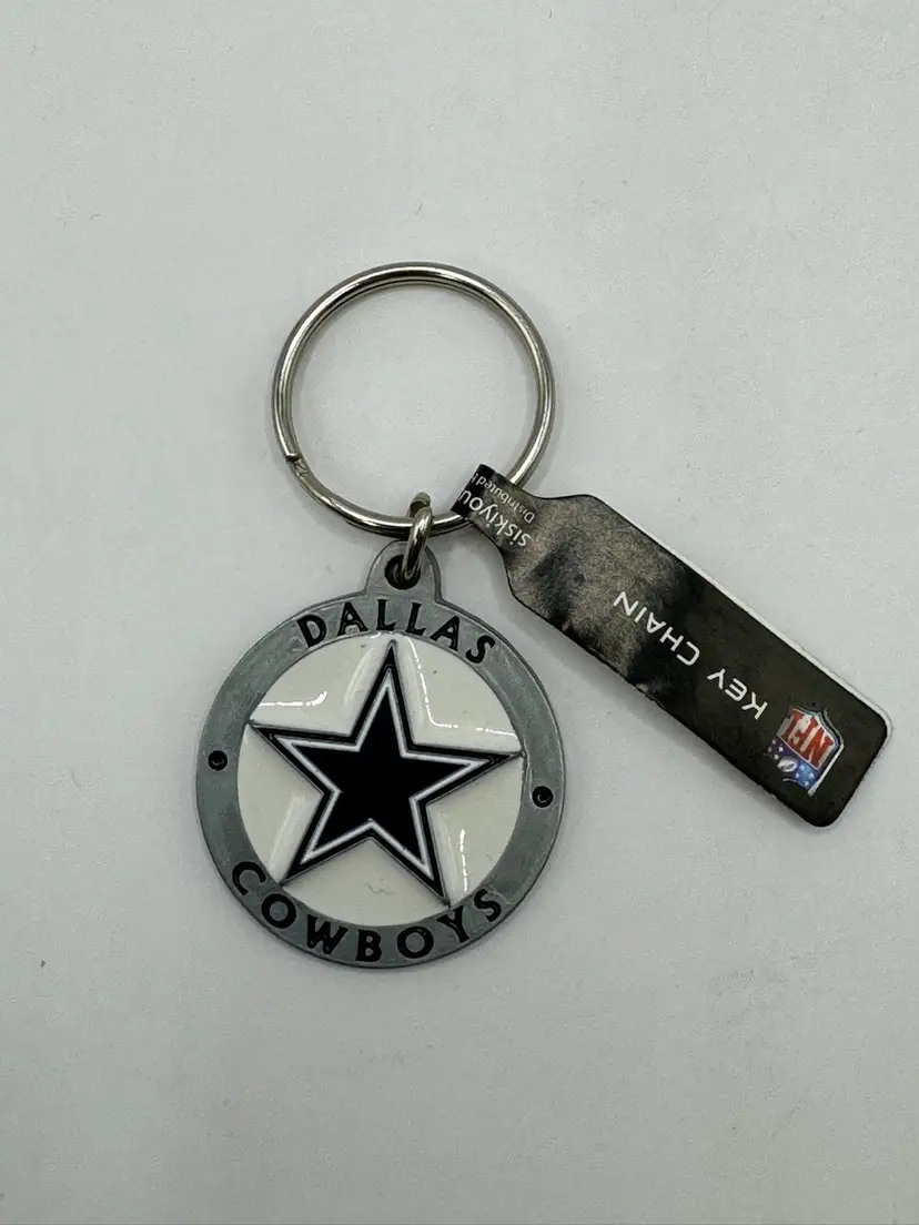 NFL - Dallas Cowboys - 3-D Logo Metal Keychain (Round) - Licensed - NEW
