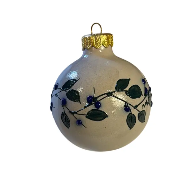 NOS Vintage Salmon Falls Pottery Blueberry Ornament 4.5”