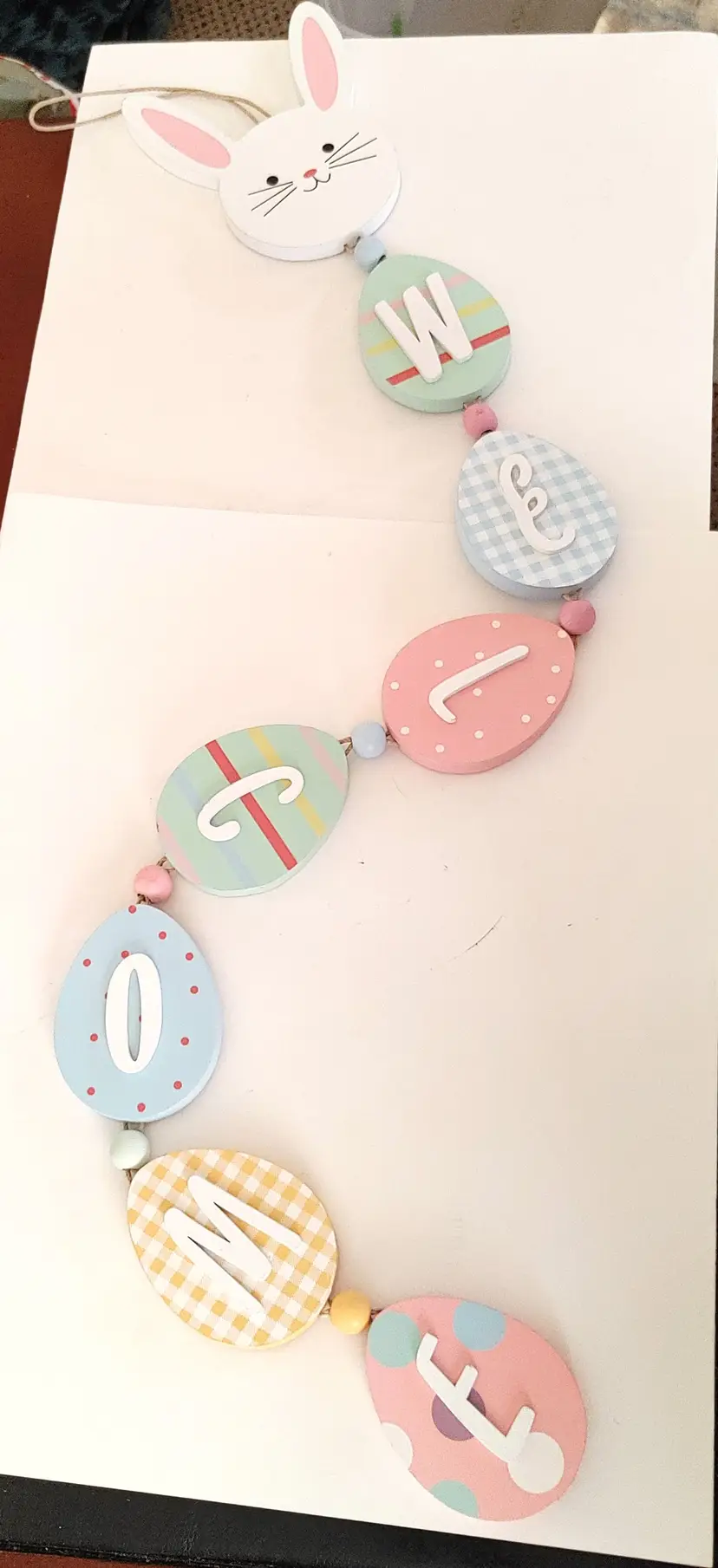 Bunny Welcome Sign. 31.5 inches.