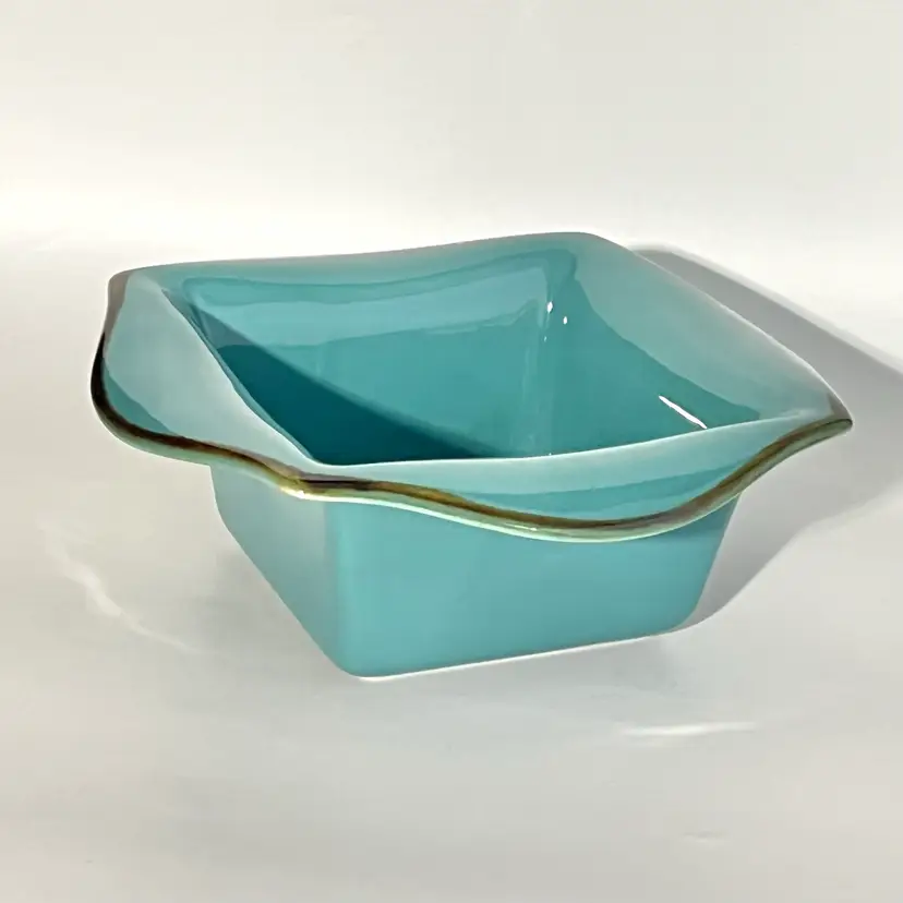 Pottery Serving Baking Dish “Tuscan Everyday” Square Turquoise Teal Blue Southern Living
