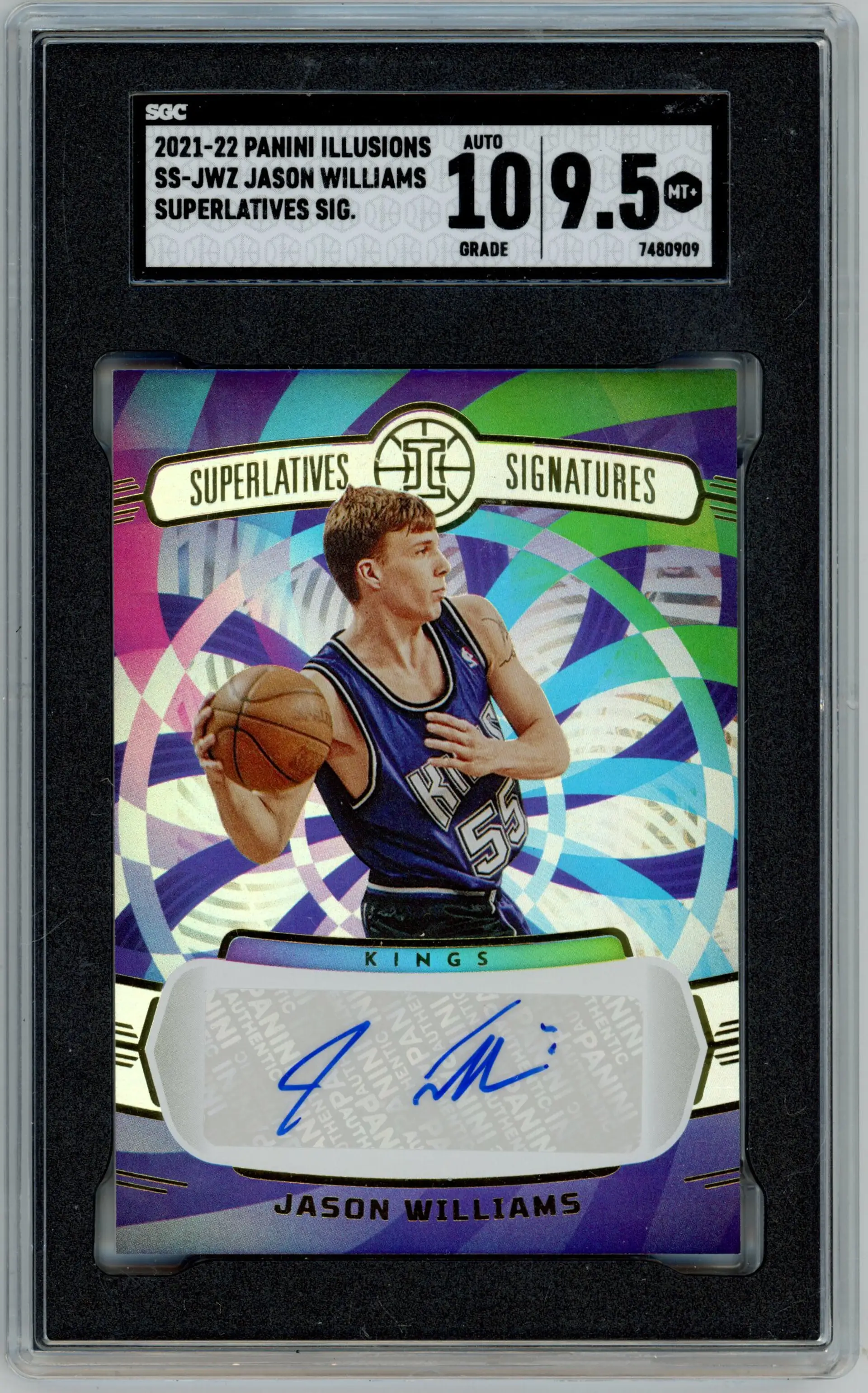2021-22 Panini Illusions JASON WILLIAMS Auto #SS-JWZ WHITE CHOCOLATE KINGS SGC 9.5 MT+