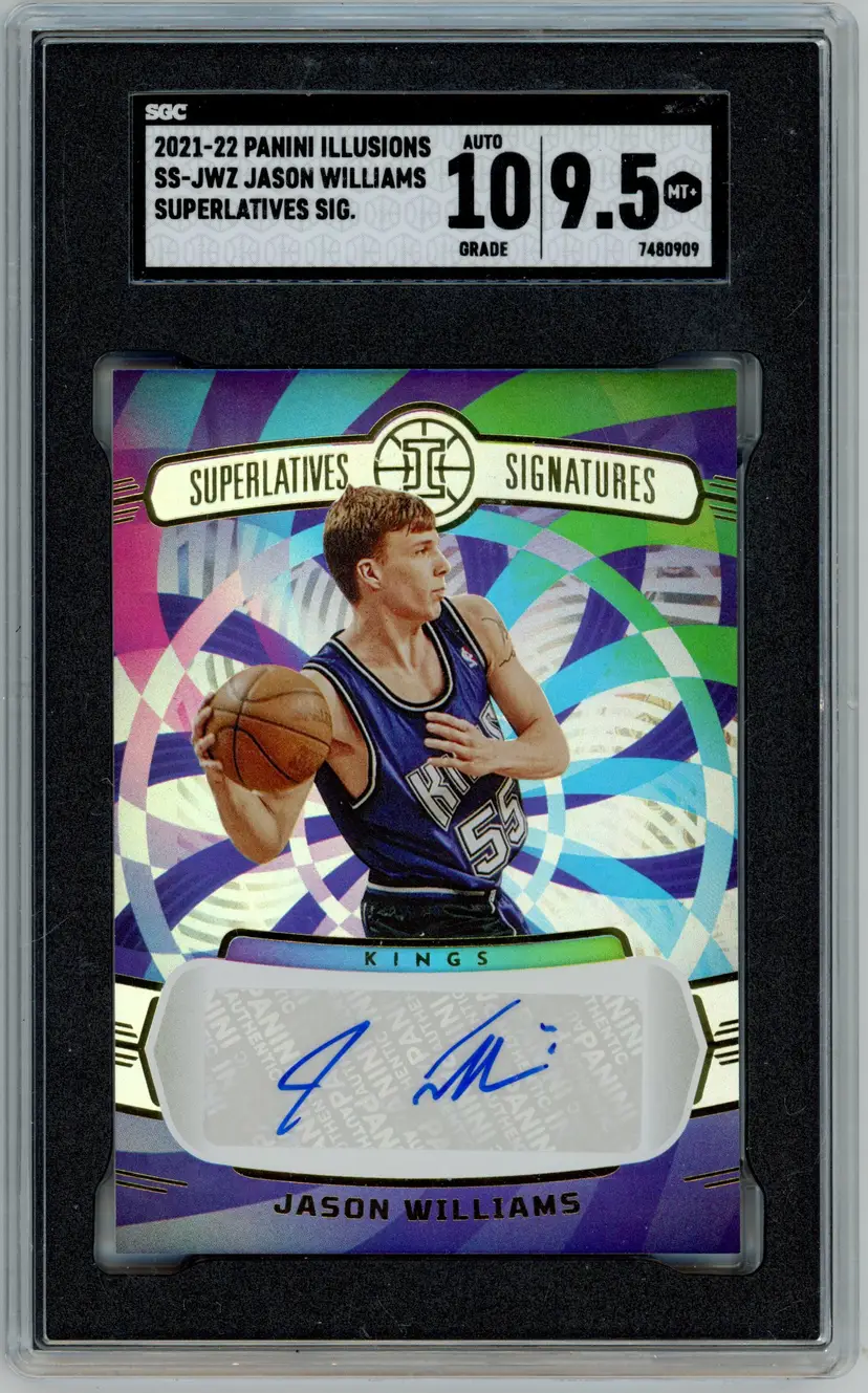 2021-22 Panini Illusions JASON WILLIAMS Auto #SS-JWZ WHITE CHOCOLATE KINGS SGC 9.5 MT+
