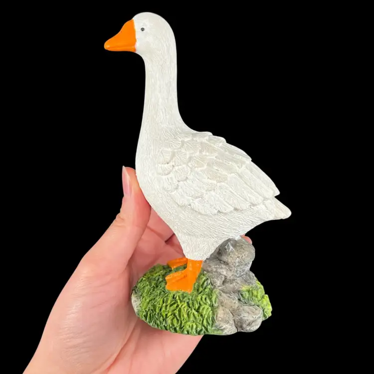 White Goose Figurine, Cute Goose Figurine, Resin Goose Decor, Cottagecore Decor