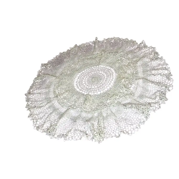 Parlor Table Crocheted @ 30” Diameter Doily One Spot See Picture