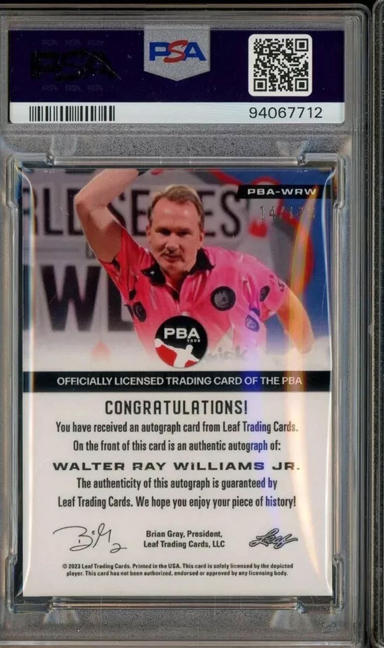2023 Leaf Web Exclusive PBA X Leaf Walter Ray Williams Jr AUTO PSA 10