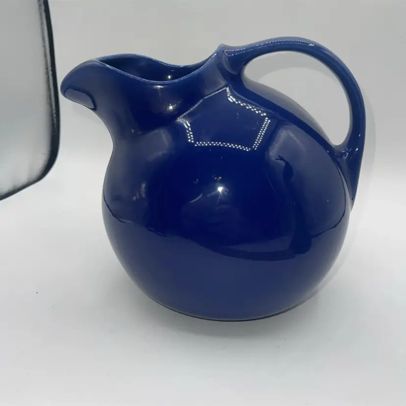 Hall Ball Pitcher Jug Robin Cobalt Blue Orange Kitchenware Mid Century Mod