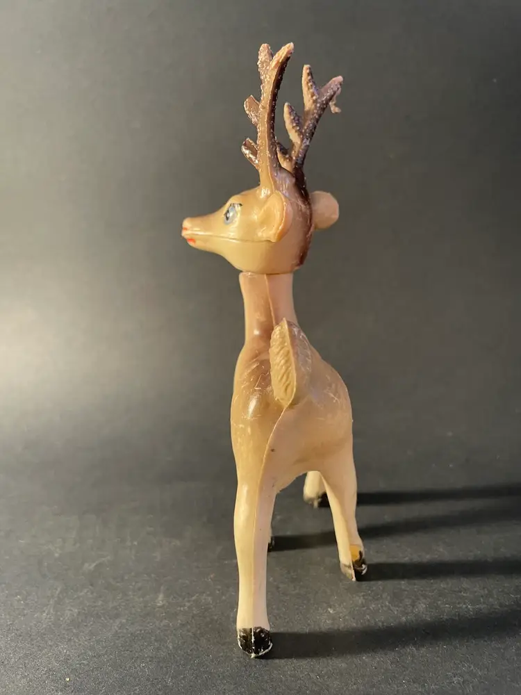 Vintage Rubber Reindeer Christmas Decorations MCM
