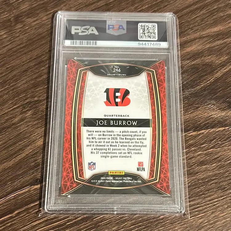 Joe Burrow 2020 Select PSA 9 RC - Cincinnati Bengals