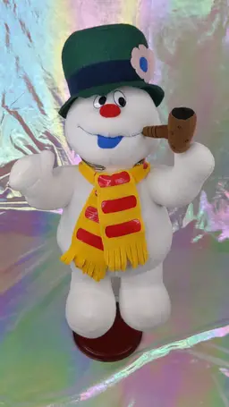 Singing Frosty the Snowman Plush Christmas Stuffed animal New Adventures 13" Working 2003 Hat Pipe Scarf Xmas Decor Winter
