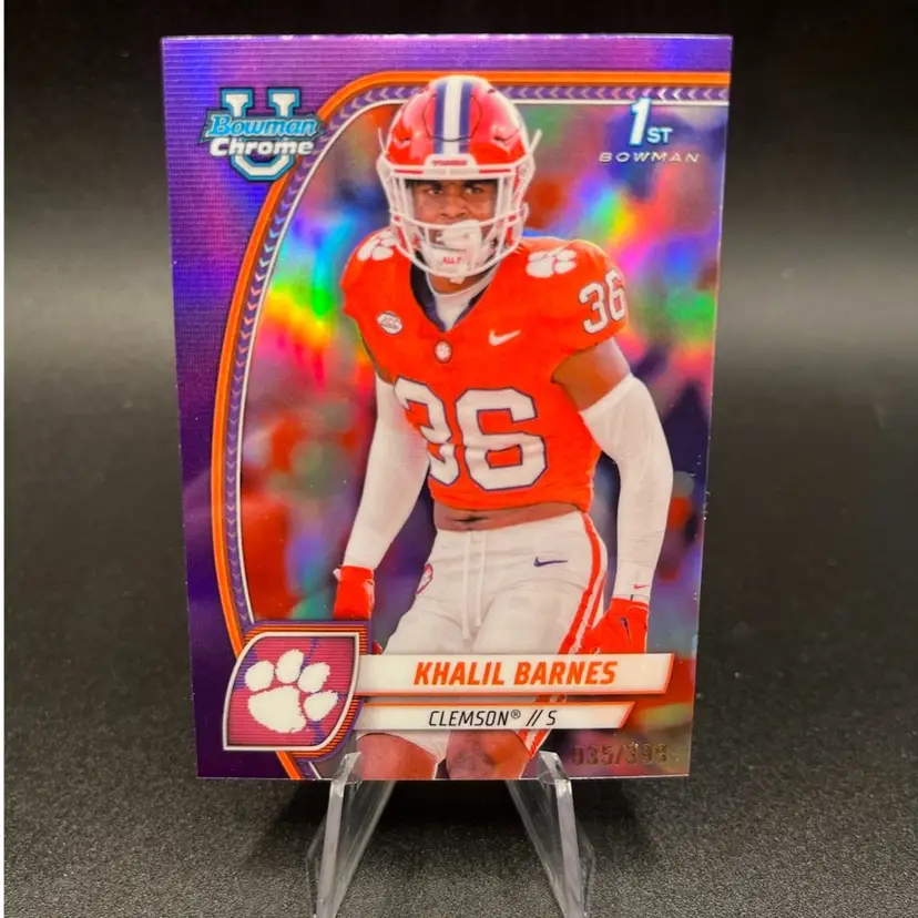 Khalil Barnes #/399 2024 Bowman Chrome University Clemson Tigers