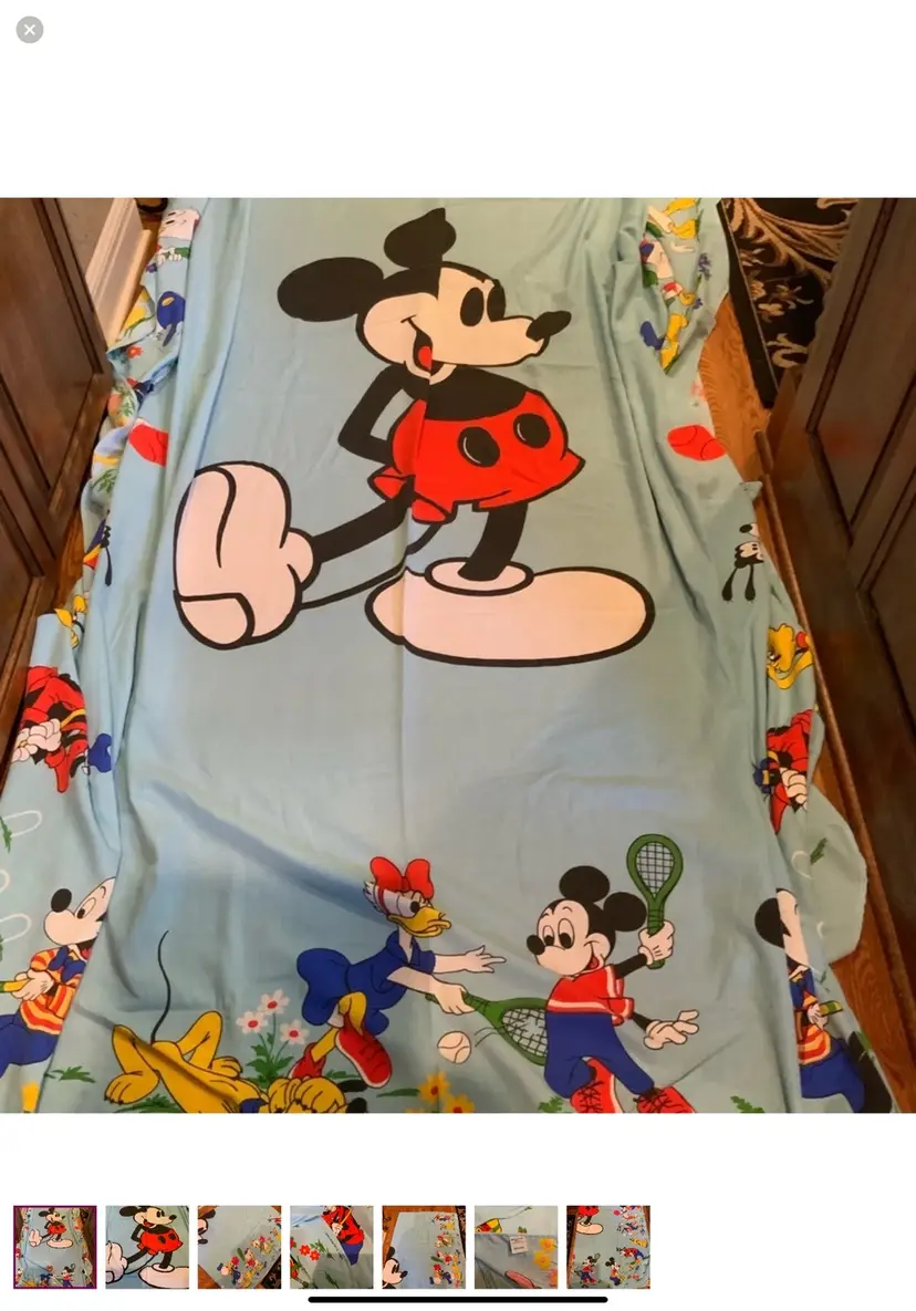 Mickey Mouse & Friends Bed Cover 1970s Disney Productions #C1