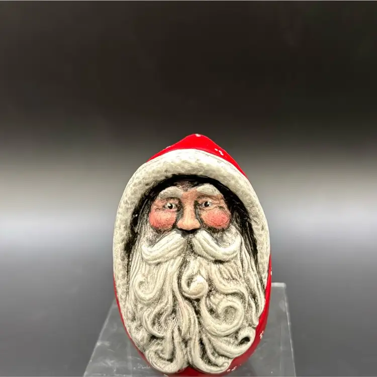 Vintage Ceramic hand painted Santa Claus Figurine With With Signature