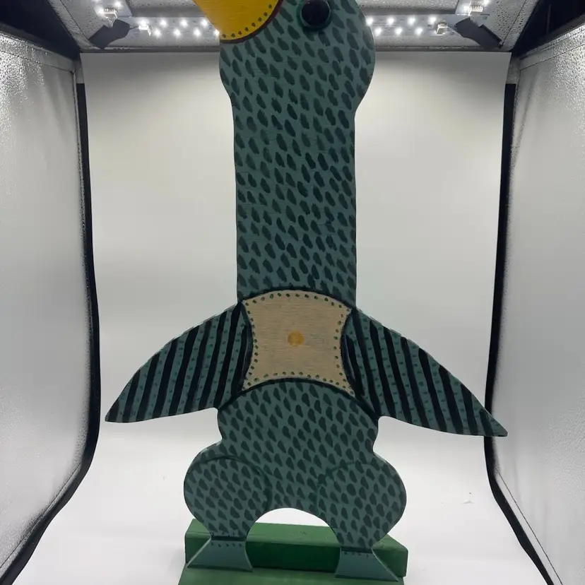 Marvin Finn Handmade Urban Folk Art Duck/bird Multicolor Signed Dated 2001 24”