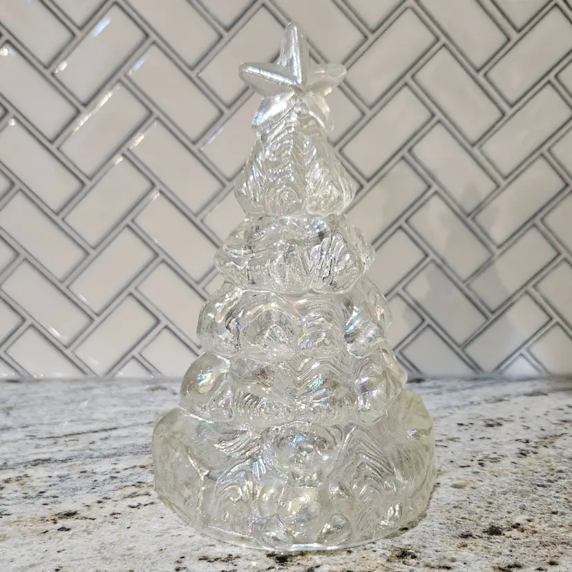 Vintage Iridescent Glass Hollow 6" Christmas Tree