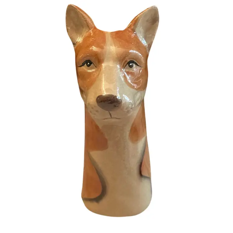 Dog Figurine Vase