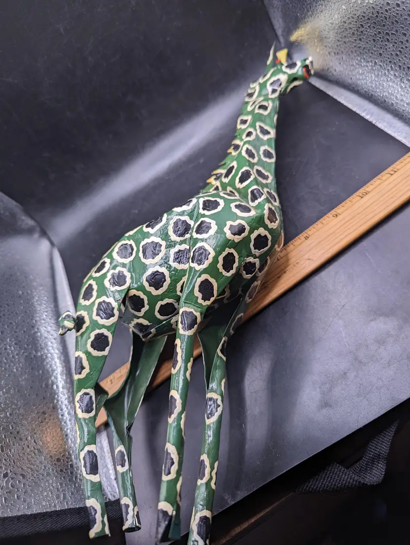 Vintage Handcrafted Rustic Metal Giraffe Figurine