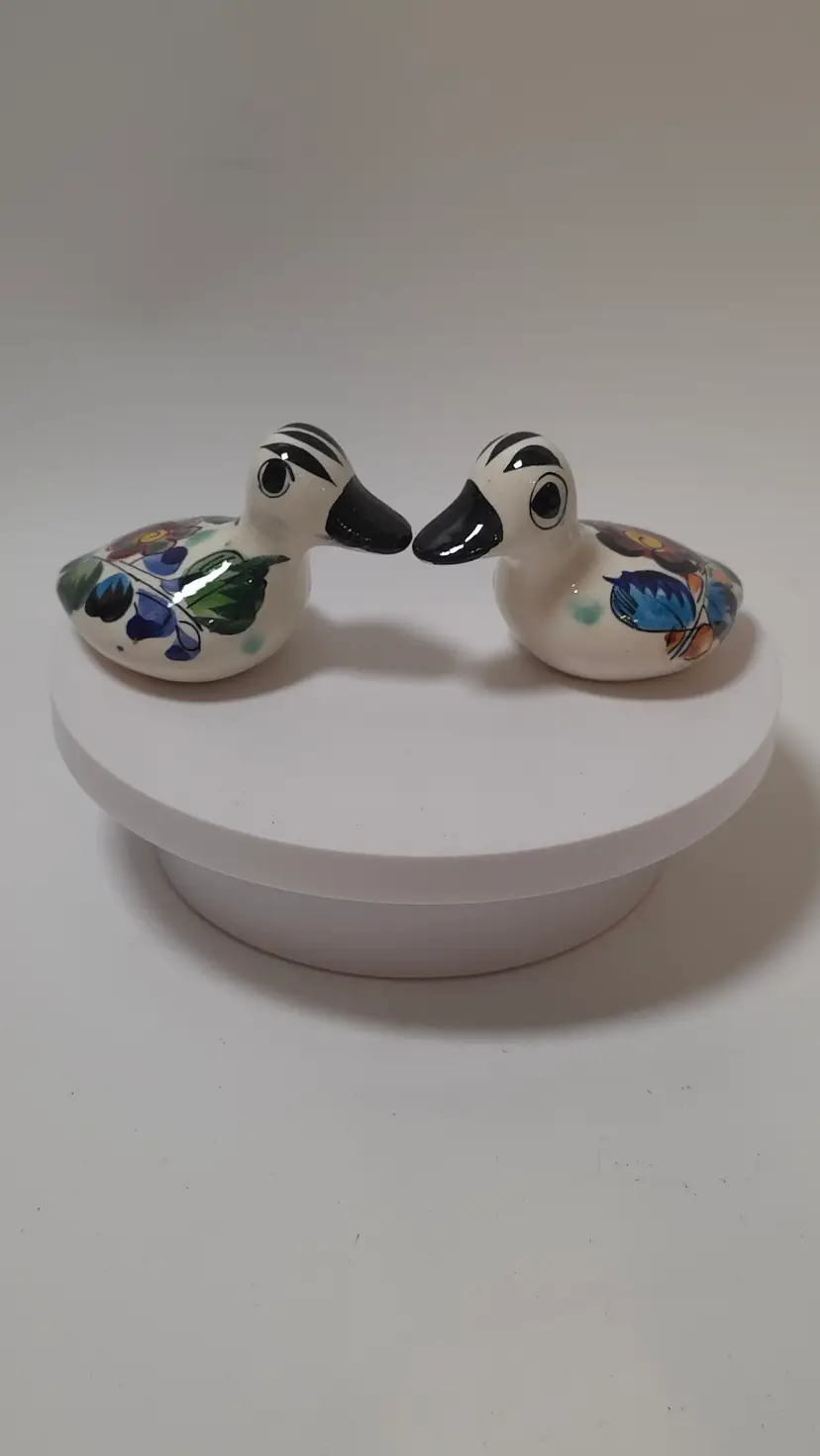 Vintage Tonala Ducks Ceramic Pottery Artist Signed Folk Art Made In Mexico Qty 2