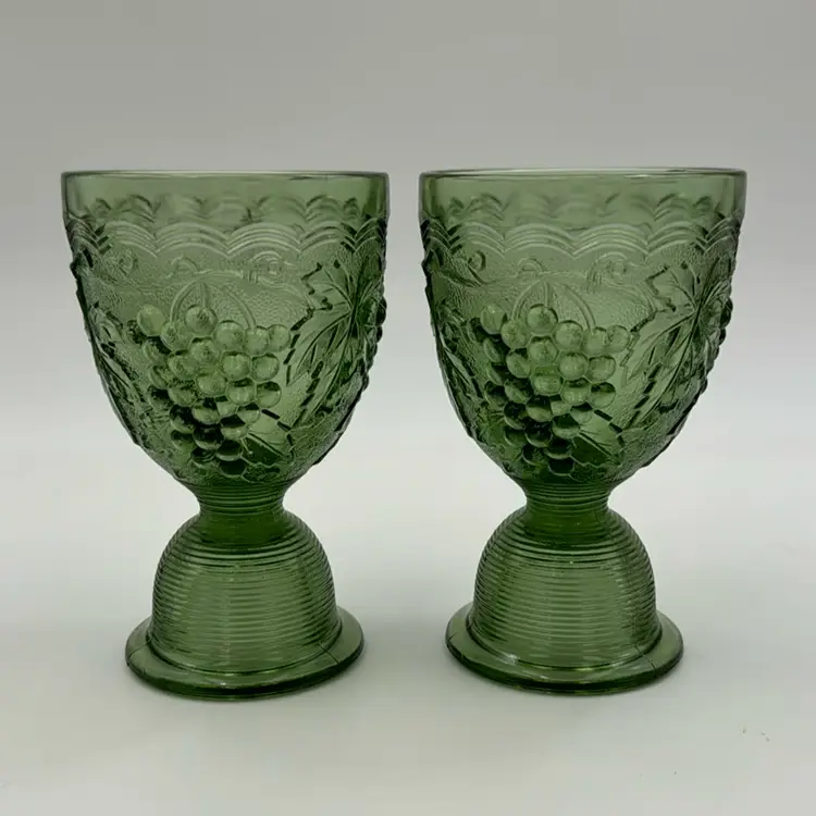 Sage Green L.EnSmith, USA, Press, Glass Juice, Egg Cup Reversible, Set Of Two