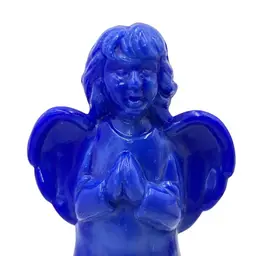 Fenton Periwinkle Slag Glass Angel 5” x 3” x 2.5”