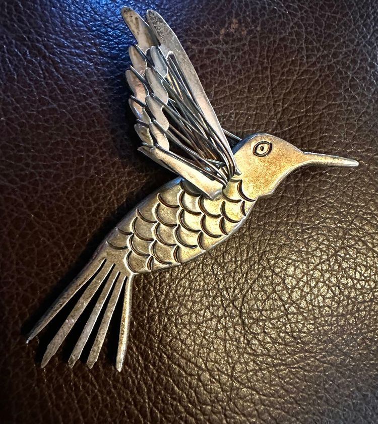 Mexico Sterling Silver 925 Hummingbird Pin Brooch