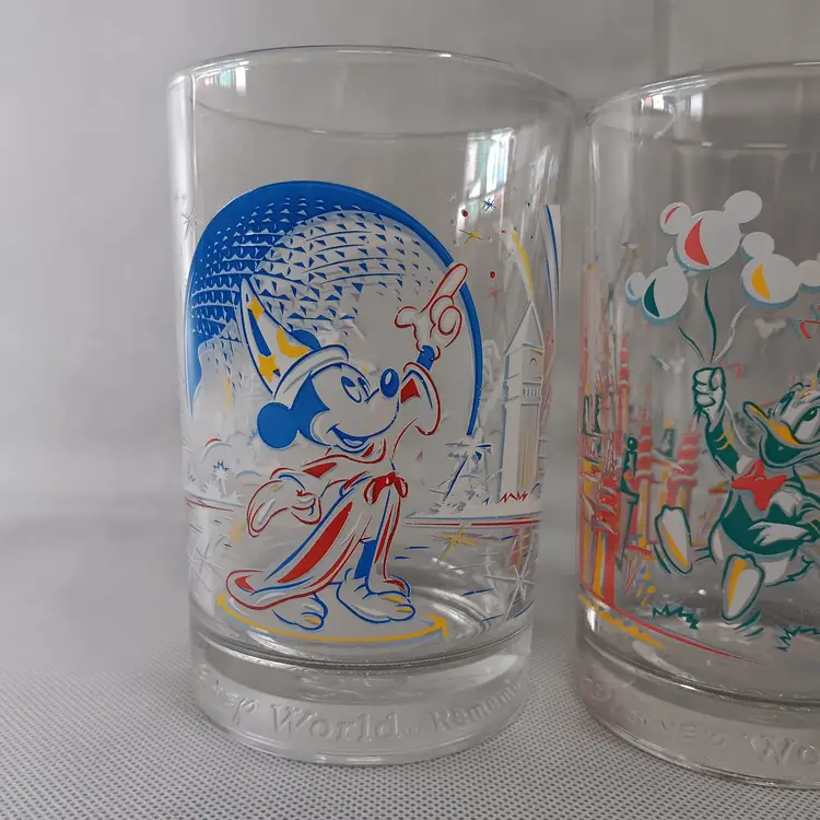 McDonald's Walt Disney World Full Set Of 4 25th Anniversary Glasses 1996 Vintage
