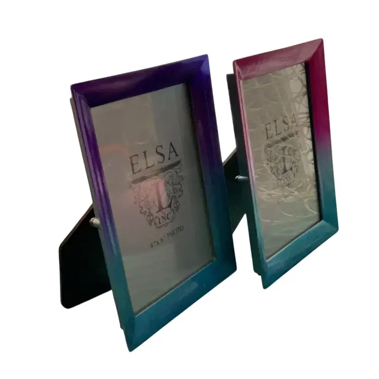Pair Of Metal Teal & Hot Pink 4x6 Frames