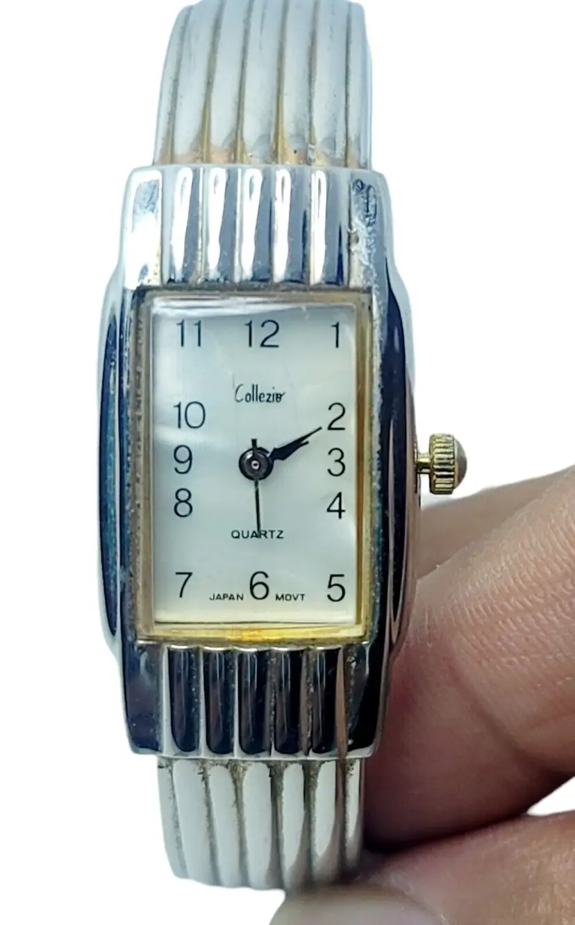 Vintage COLLEZIO Women's Cuff Watch Square Face New Battery READ