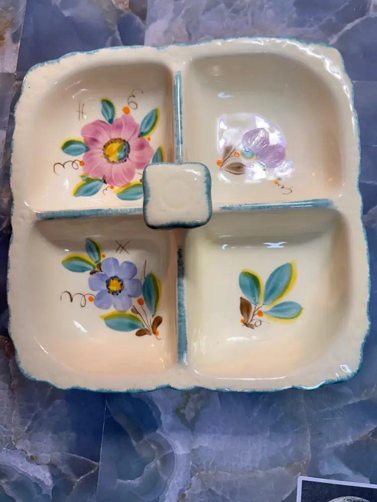 8 X 8 Inch Ceramic Sectional Platter MI Czechoslovakia