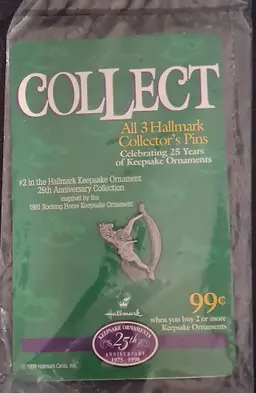 Hallmark Keepsake Ornament Collector's Pins ~ 25th Anniversary ~ 1981 Rocking Horse