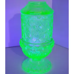 Fenton Ole Virginia Uranium Fine Cut And Block Fairy Lamp