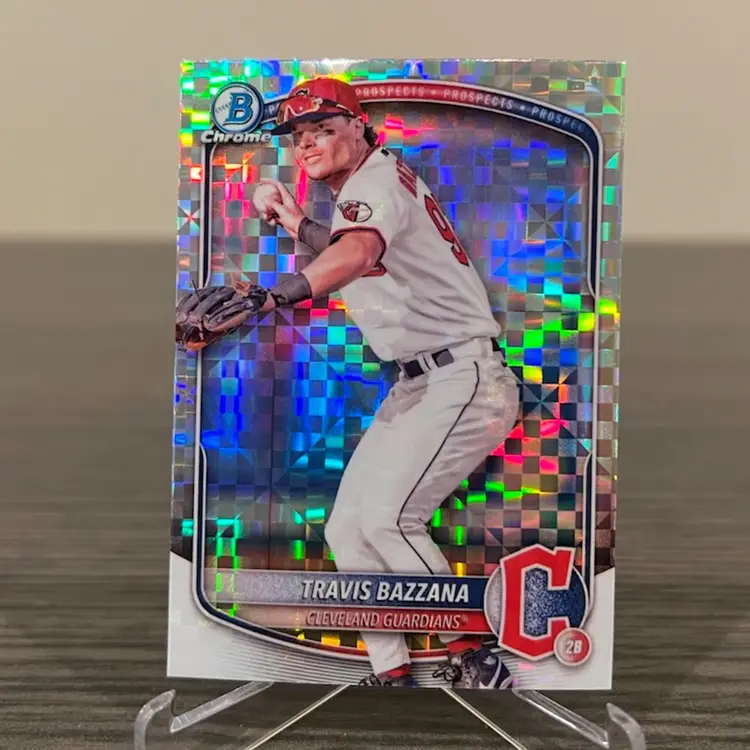2025 Bowman Chrome Travis Bazzana X-Fractor Pre-RC Cleveland Guardians