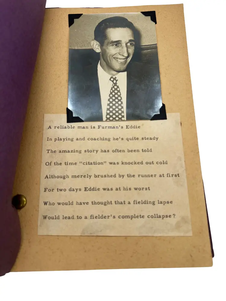 1952-1953 Furman Basketball Scrapbook w/ Frank Selvy Articles & Team Stats